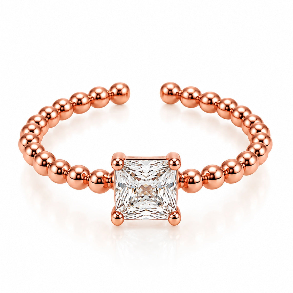 Rose gold prenses kesim yüzük