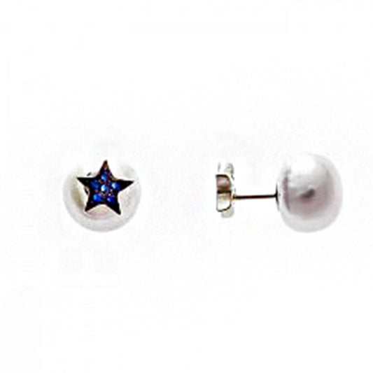 Pearl Star Silver Earrings SB1105