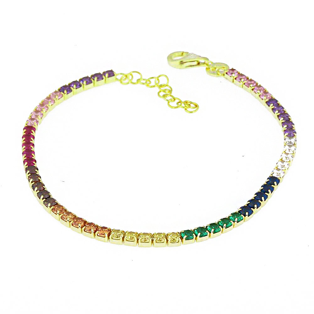 Rainbow Silver Bracelet SB1258