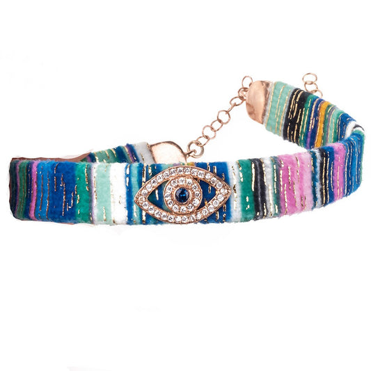 Colorful Eye Silver Anklet SB1432