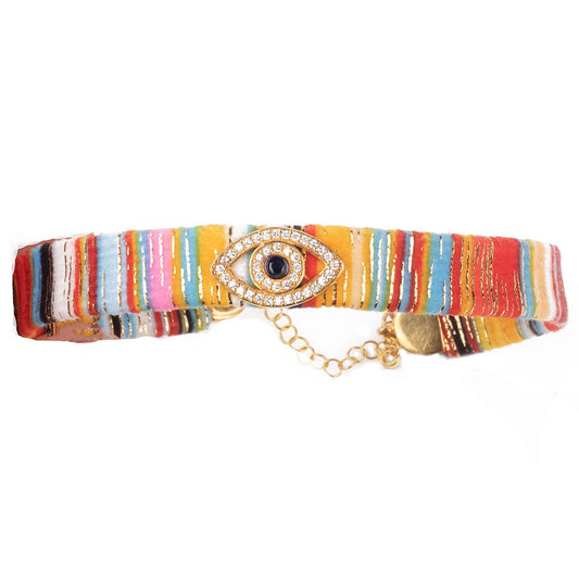 Colorful Eye Silver Anklet SB1433