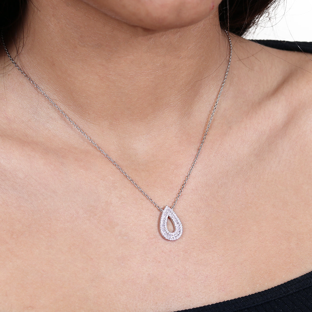 Drop Silver Necklace Sb1568