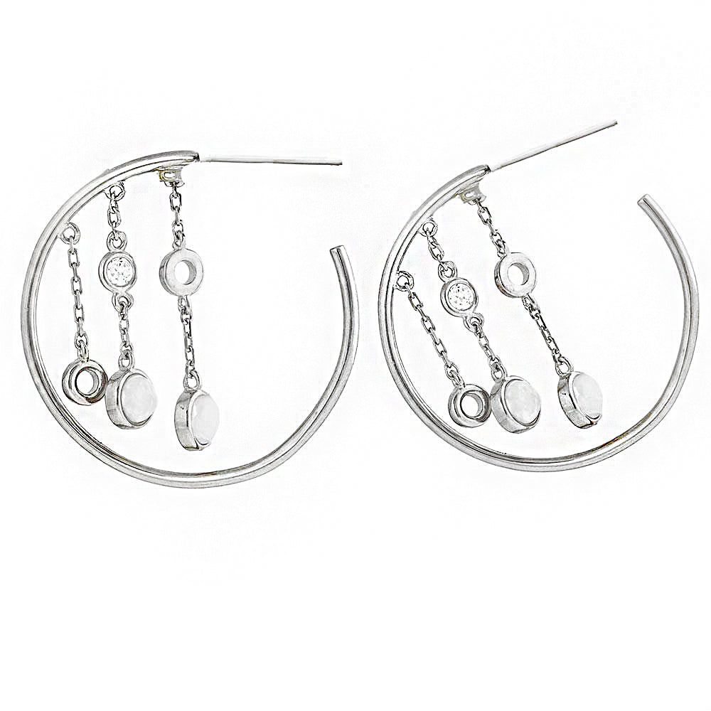 Italian Dangle Sterling Silver Earrings Sb1669