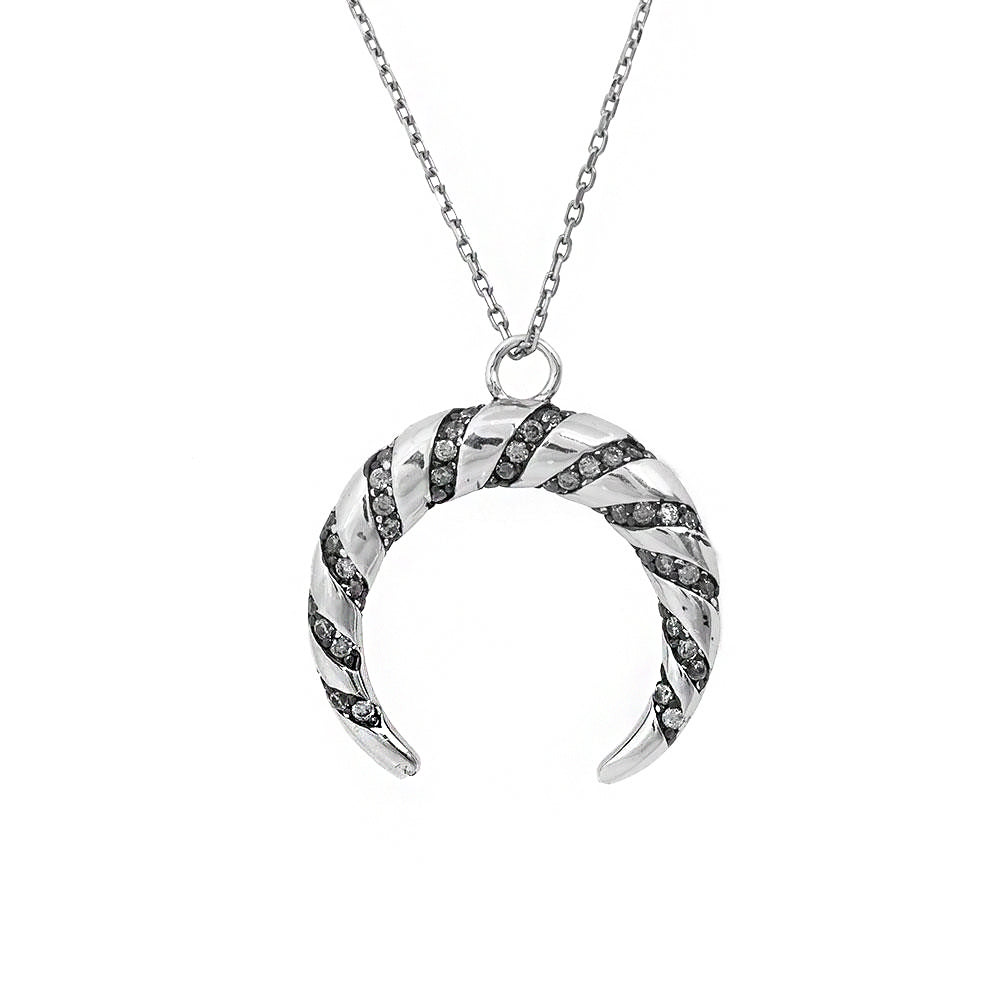 Crescent Silver Necklace Sb1849