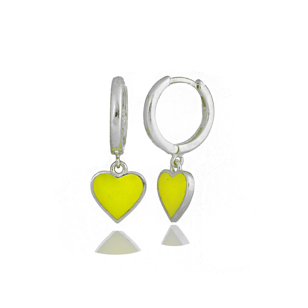 Heart Neon Silver Earrings Sb2085