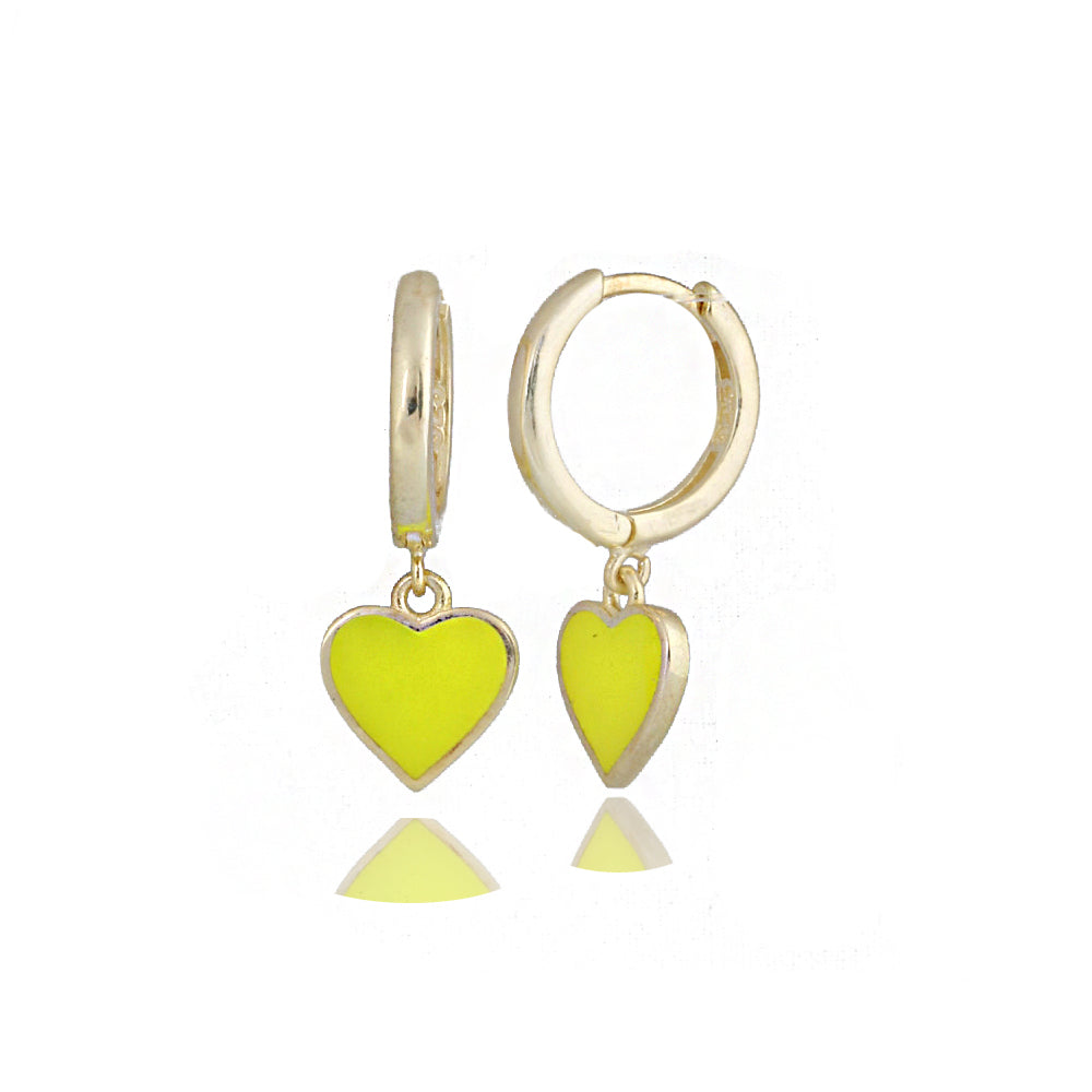 Heart Neon Silver Earrings Sb2085