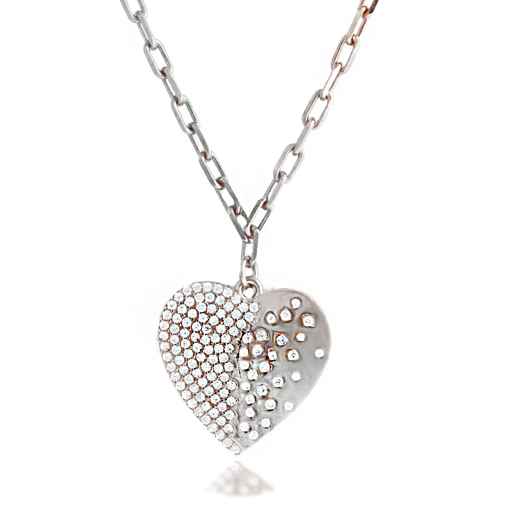 Heart Silver Necklace Sb2158