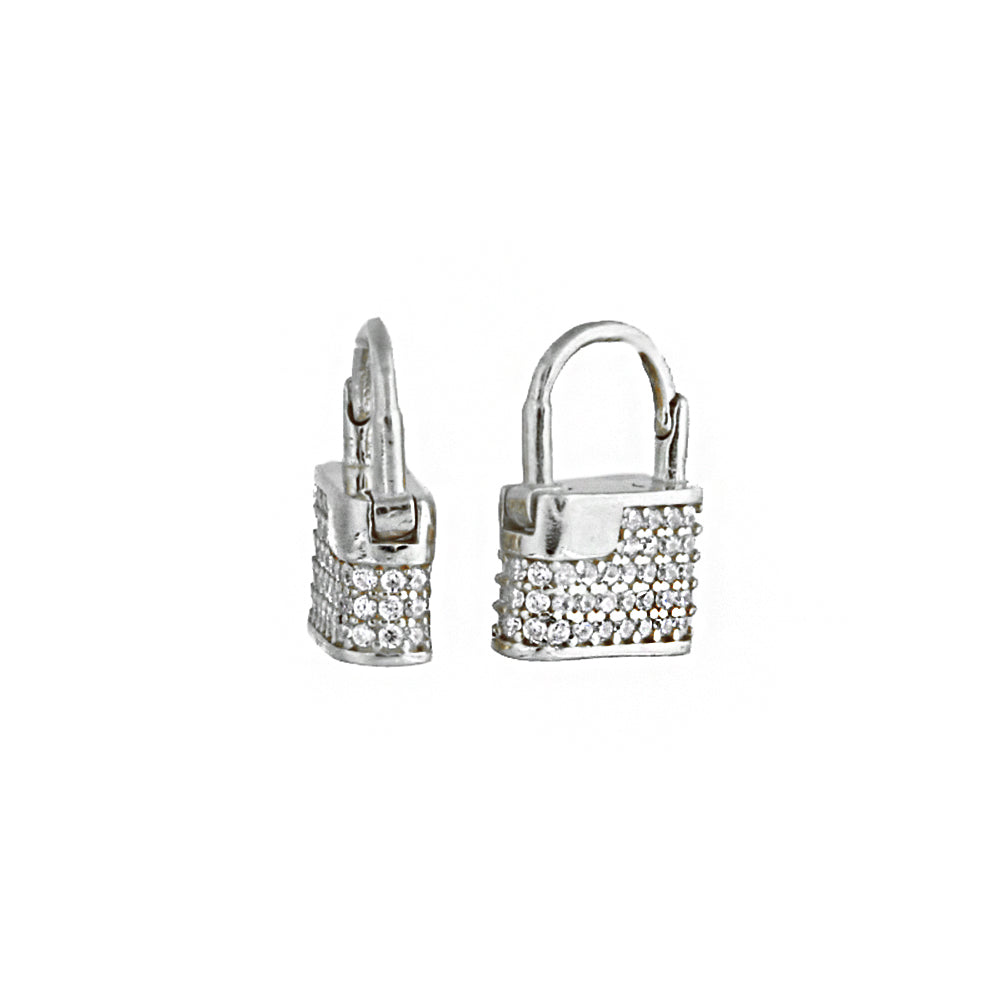 Lock Silver Earring MSKP2279