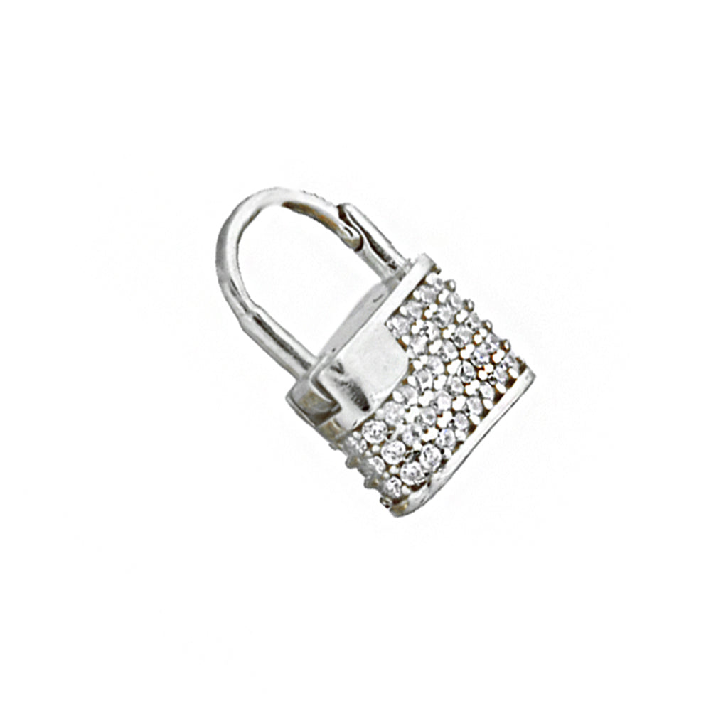 Lock Silver Earring MSKP2279