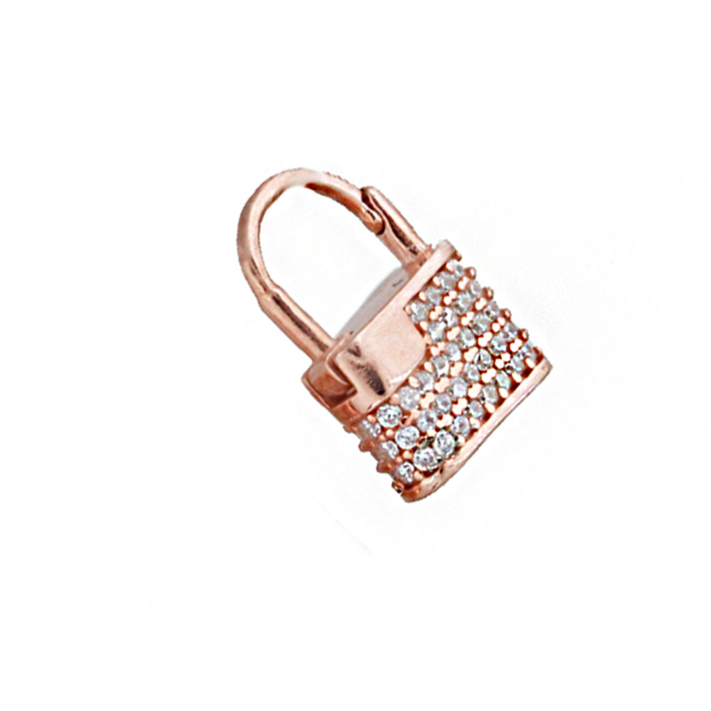 Lock Silver Earring MSKP2279