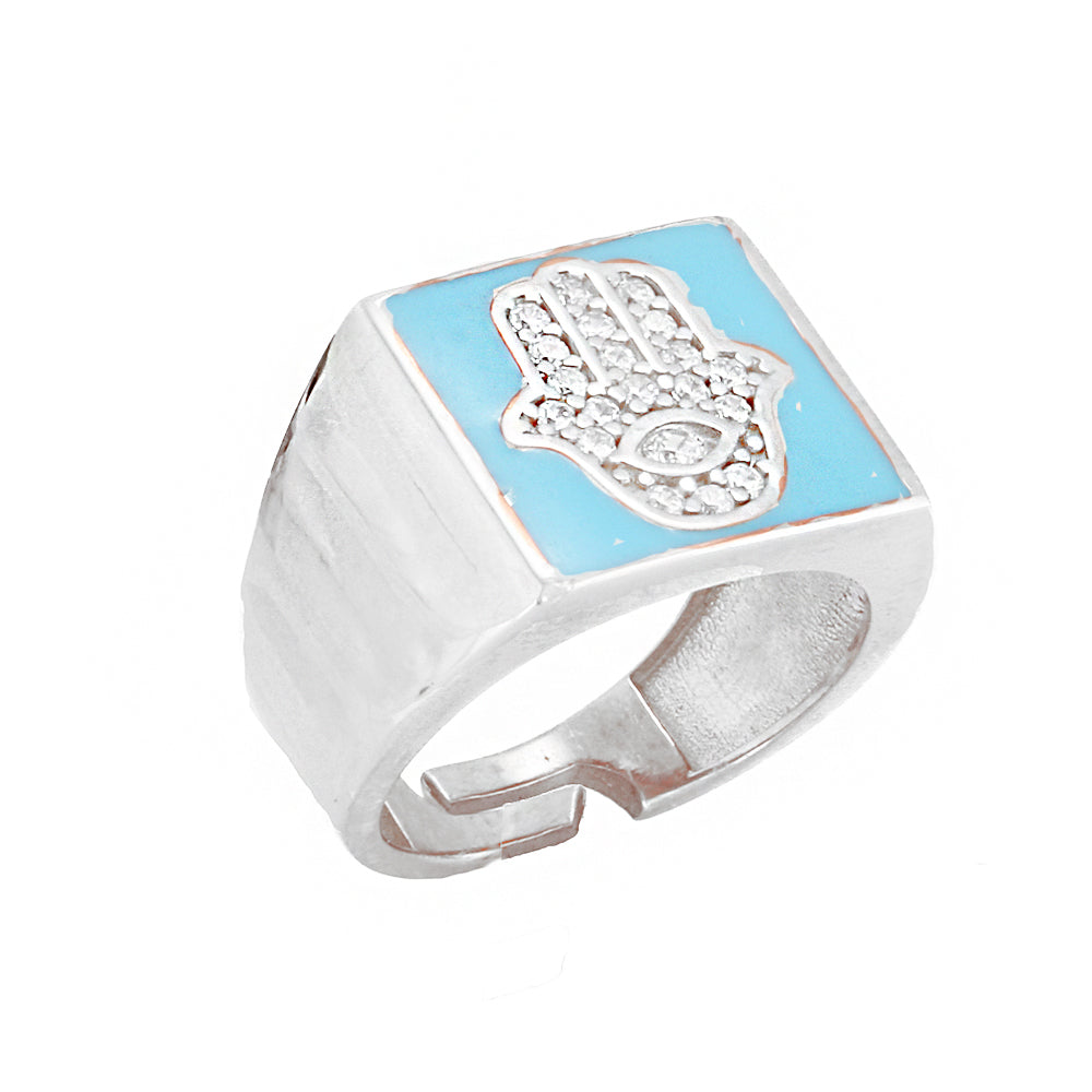 Fatma Ana's Hand Silver Ring Ms2400