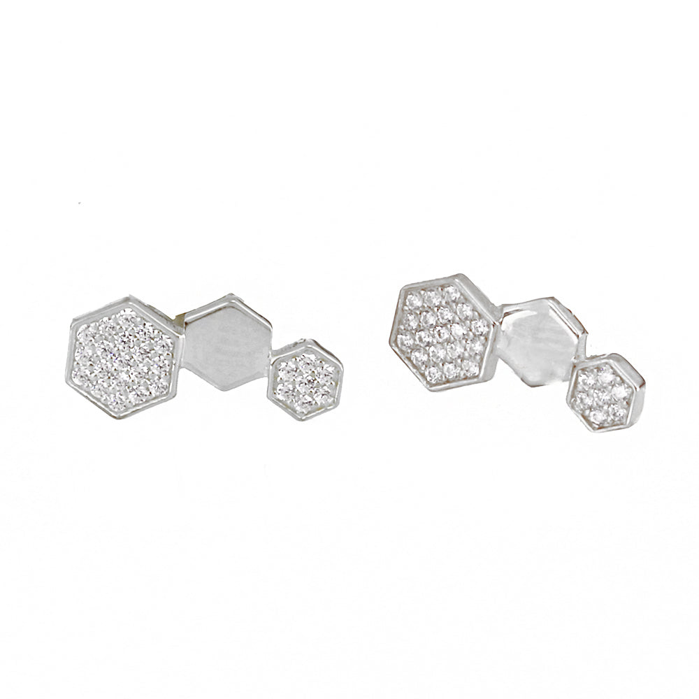 Honeycomb Silver Earrings Ms2492