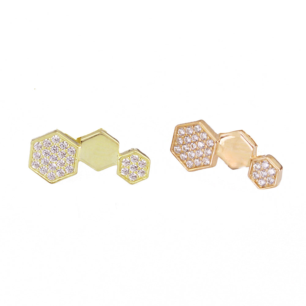 Honeycomb Silver Earrings Ms2492