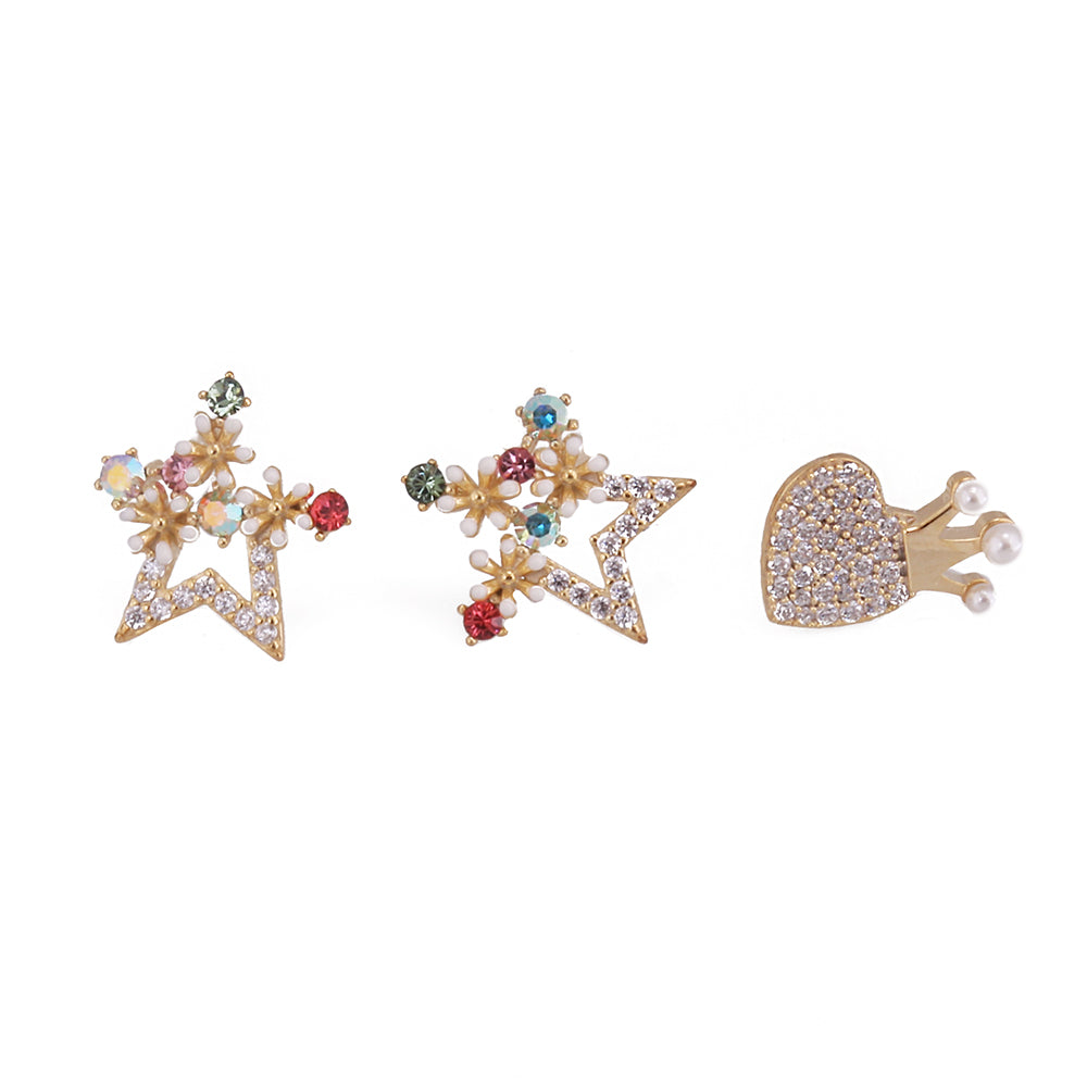 Heart Star Silver Earring Ms2514