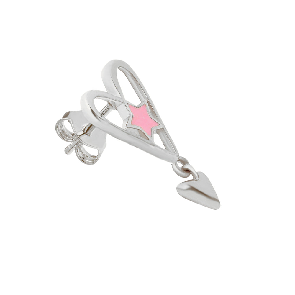 Heart Mio Pink Silver Earring Ms2742