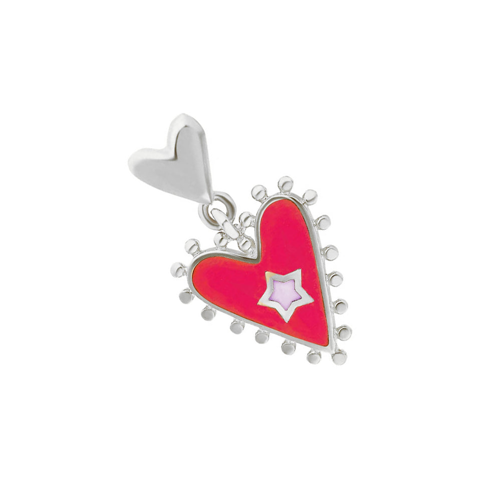 Heart Mio Fuchsia Silver Earring Ms2743