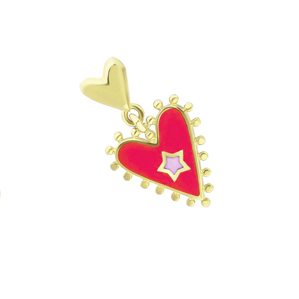 Heart Mio Fuchsia Silver Earring Ms2743