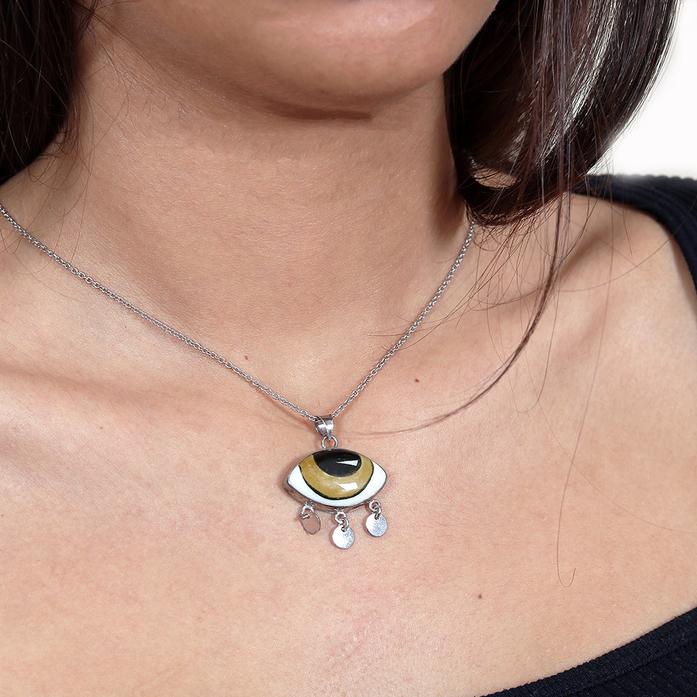 Eye Scale Silver Necklace SB373