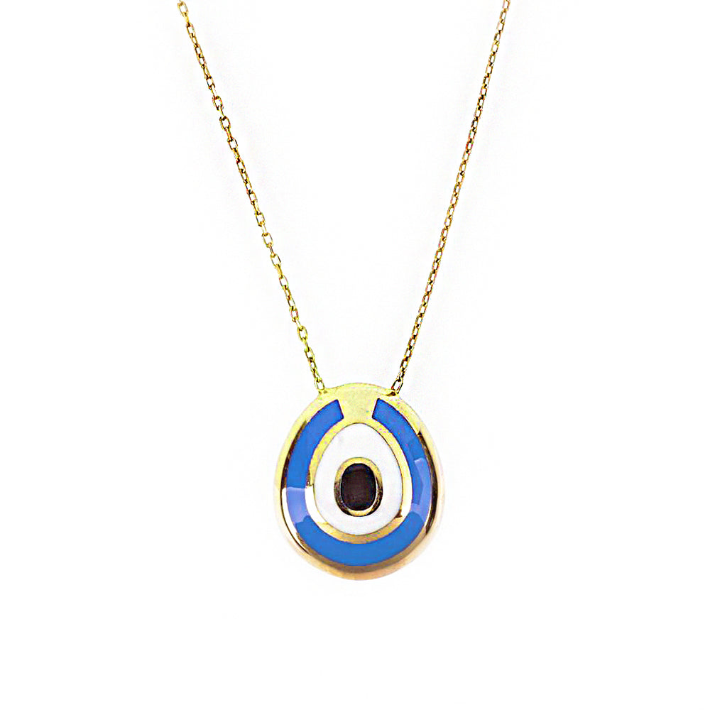 Evil Eye Bead Silver Necklace SB375