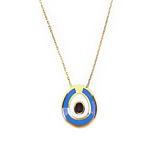 Evil Eye Bead Silver Necklace SB375