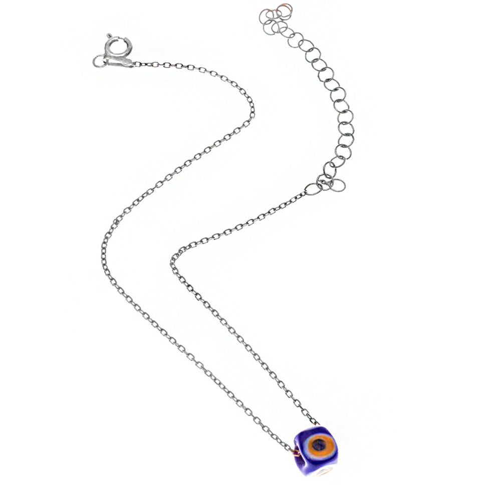 Evil Eye Bead Silver Anklet SB417