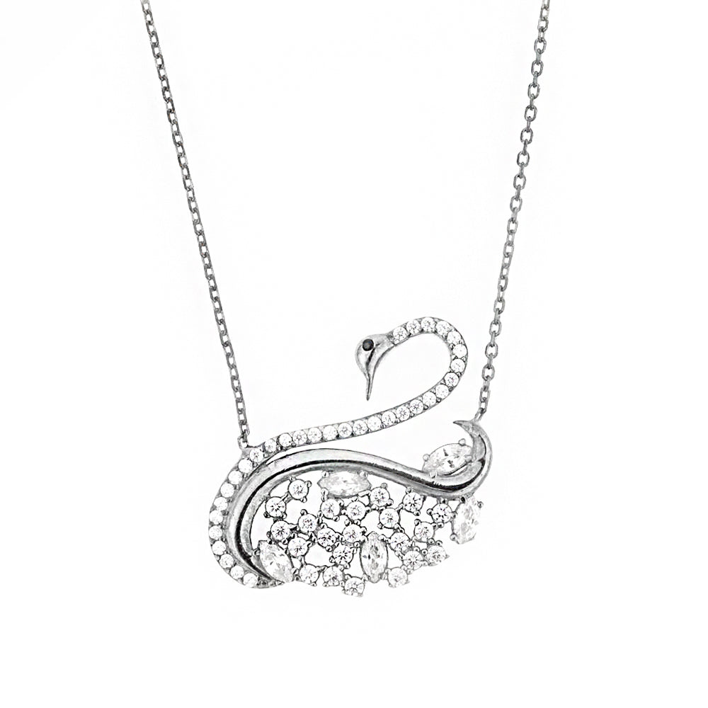 Swan Silver Necklace SB505